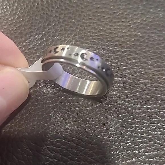 Men's FIDGET RING STAINLESS STEEL SPUNNING RING SIZE 10 - Picture 2 of 5